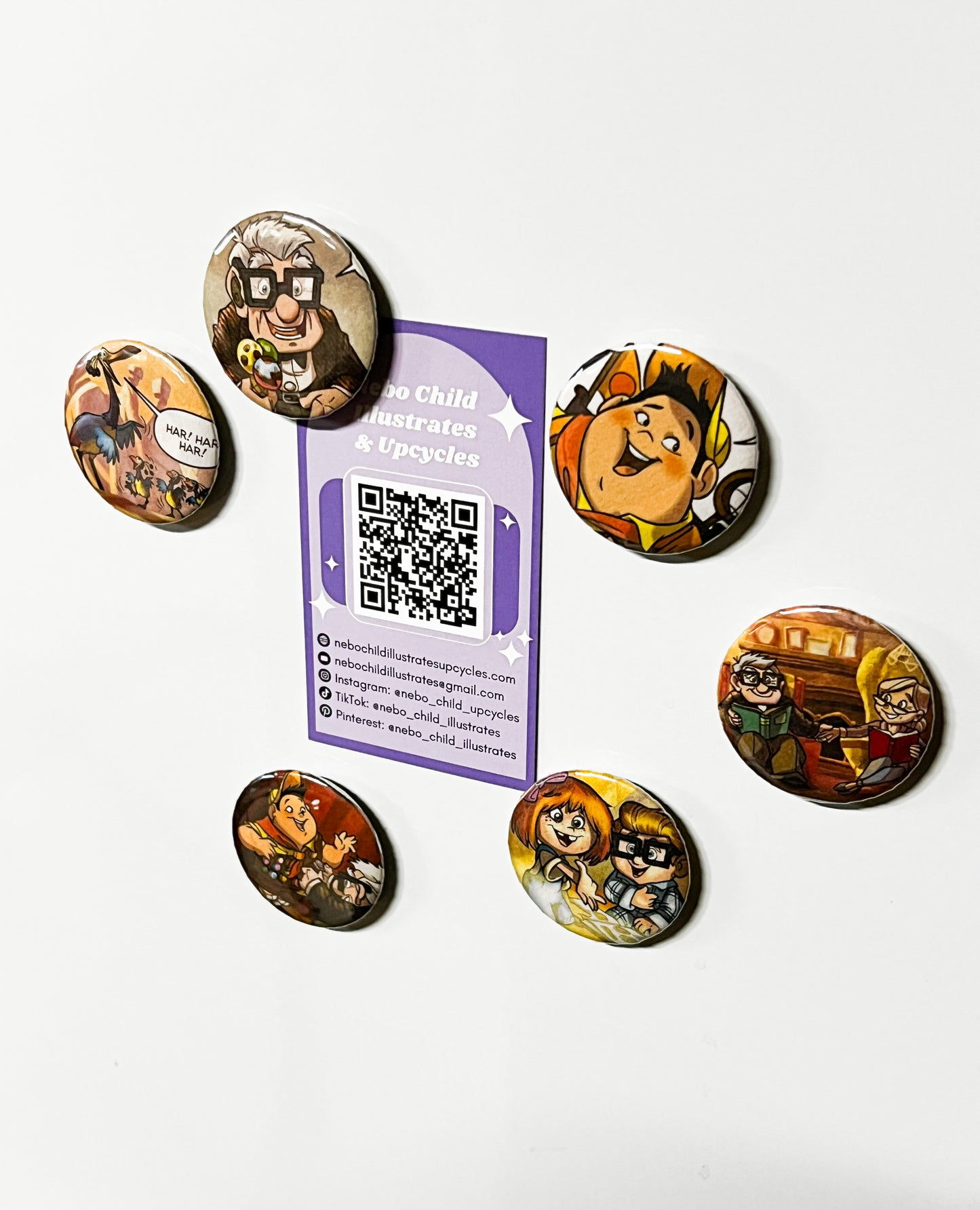 Upcycled Spirit of Adventure-Inspired Fridge Magnet Set – Handmade Reclaimed Art Magnets (Set of 6)