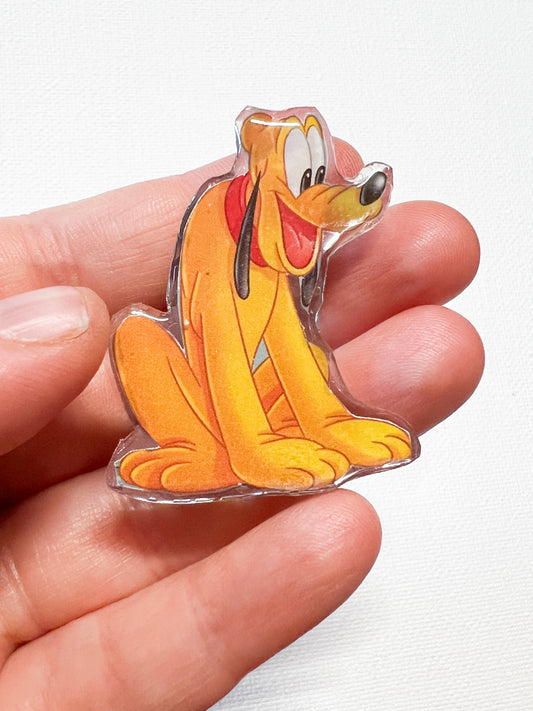 Upcycled Happy Yellow Dog Handmade Pin – Recycled Storybook Pin – Book Page Art Pin – Small Batch Resin B Grade