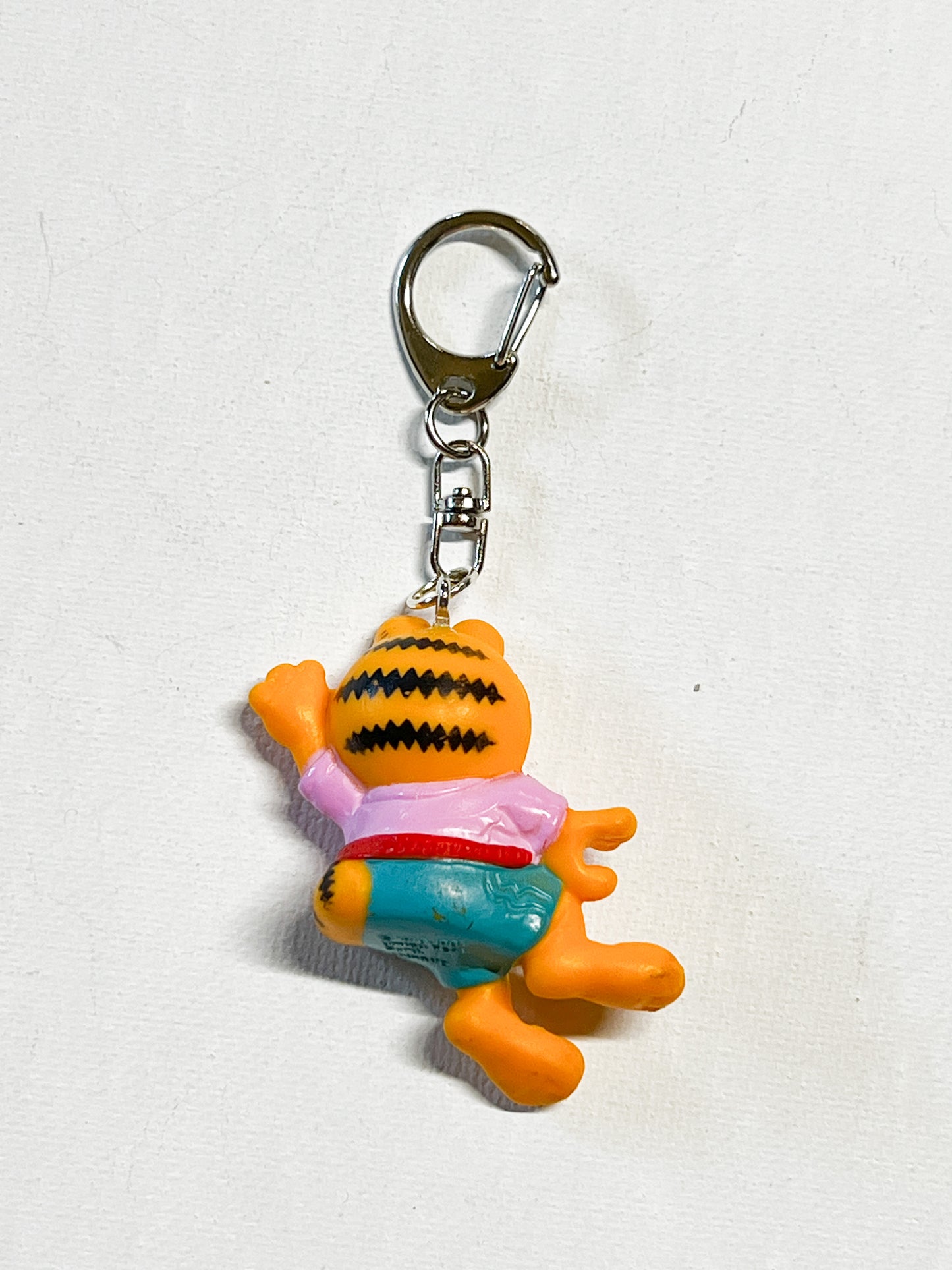 Upcycled Lazy Cat-Inspired Keychain – Handmade Eco-Friendly Character Charm