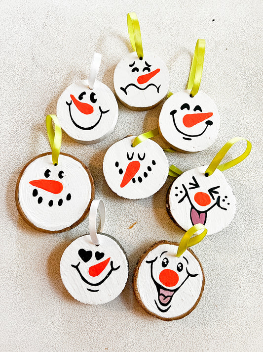 Snowman Hand Painted Christmas Ornament (Version 4-6)