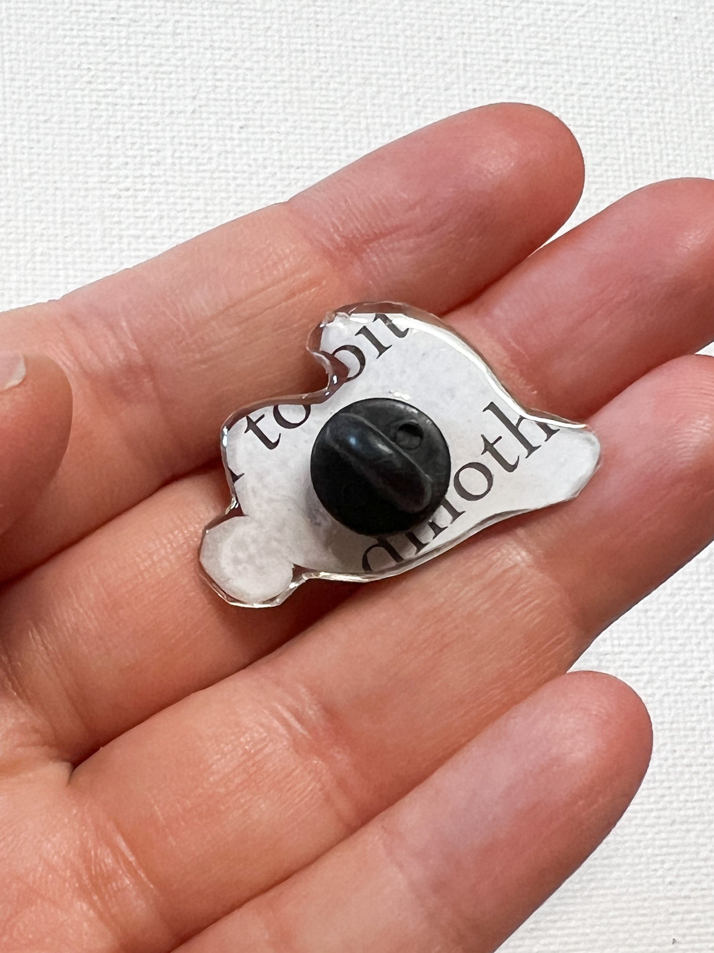 Upcycled Pug Handmade Pin – Recycled Storybook Pin – Book Page Art Pin – Small Batch Resin