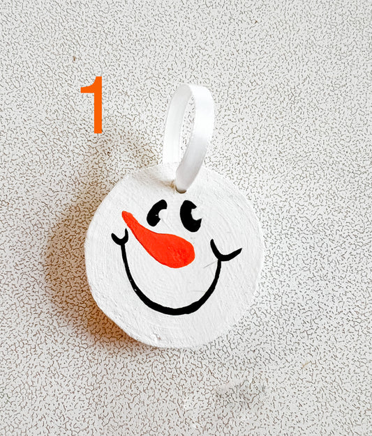 Snowman Face Handmade Christmas Ornaments Versions 1 - 3