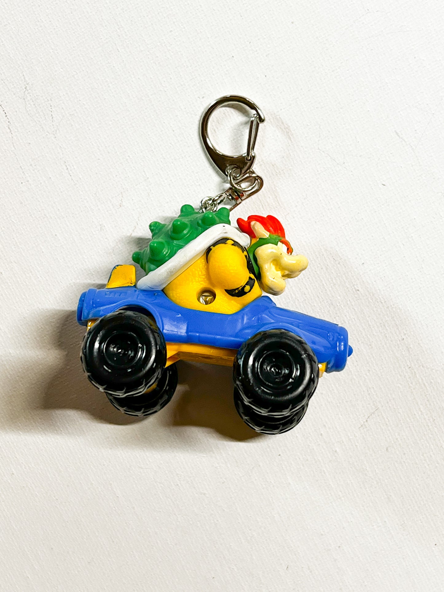 Upcycled Racing Character Keychain – Handmade Reclaimed Toy Accessory