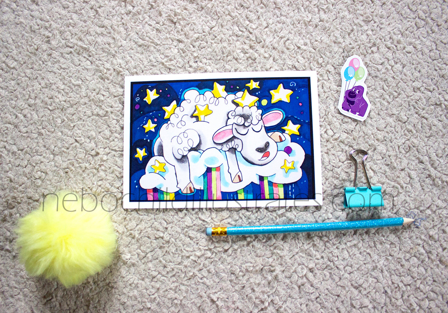 Sleepy Sheep Art Print