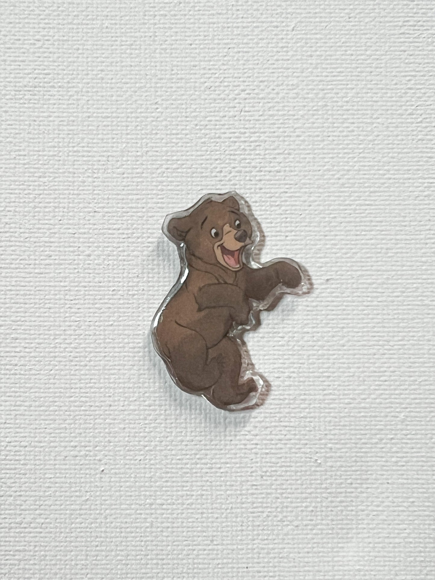 Upcycled Happy Brown Bear Handmade Pin – Recycled Storybook Pin – Book Page Art Pin – Small Batch Resin