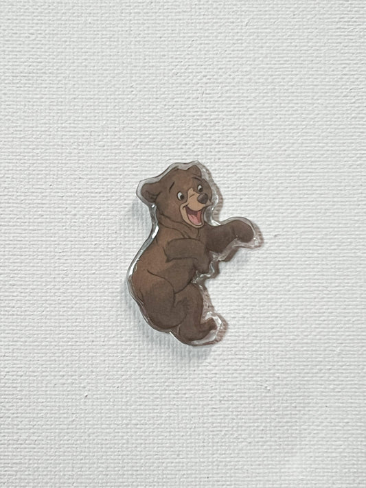 Upcycled Happy Brown Bear Handmade Pin – Recycled Storybook Pin – Book Page Art Pin – Small Batch Resin