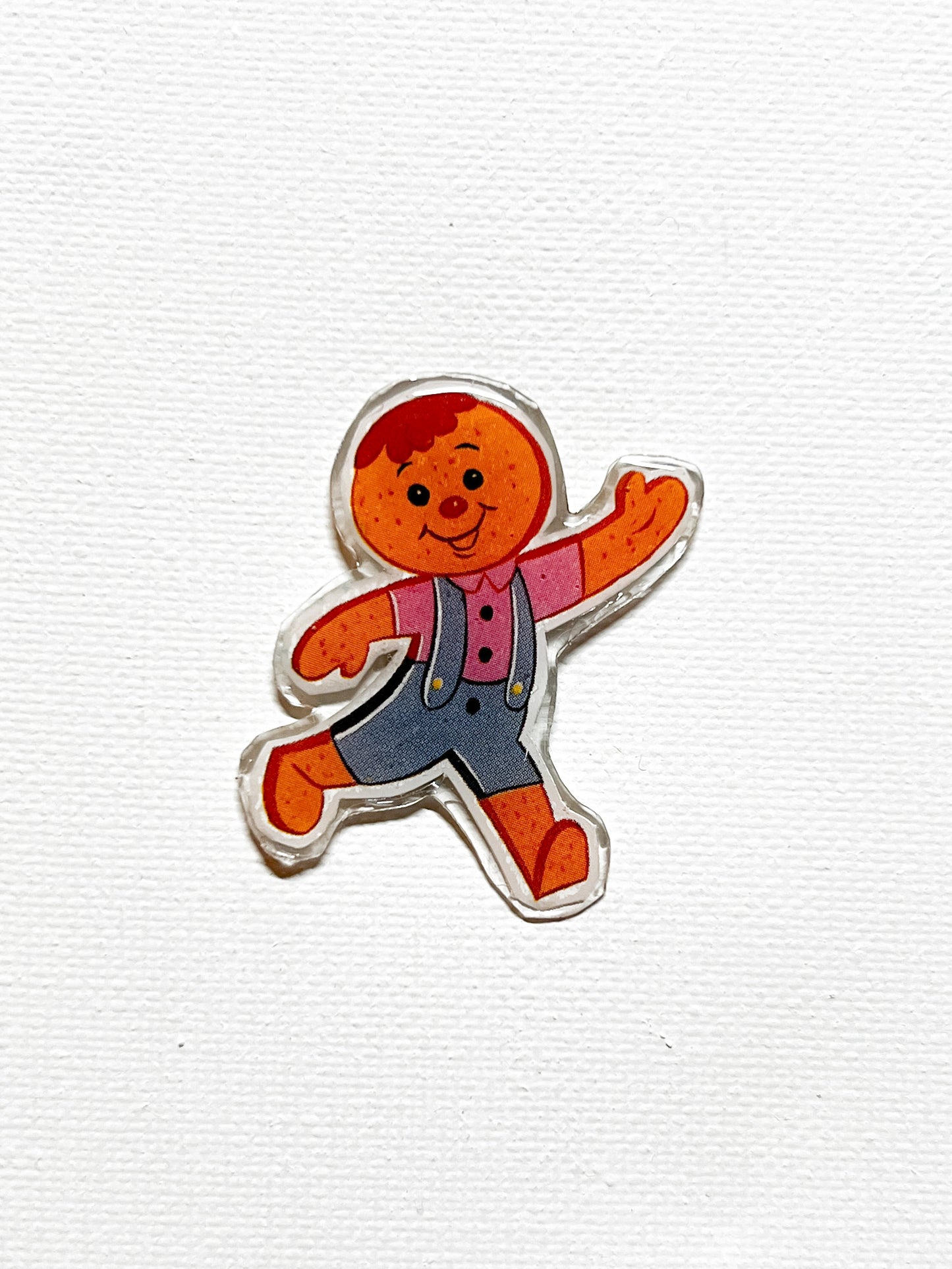 Upcycled Gingerbread Man Handmade Pin – Recycled Storybook Pin – Book Page Art Pin – Small Batch Resin