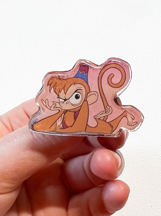 Upcycled Grumpy Monkey Handmade Pin – Recycled Storybook Pin – Book Page Art Pin – Small Batch Resin