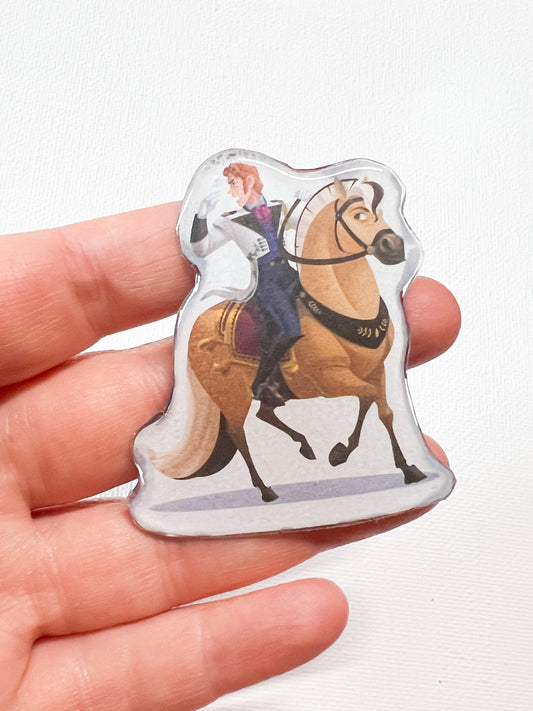 Upcycled Storybook Prince & Horse Handmade Pin – Recycled Storybook Pin – Book Page Art Pin – Small Batch Resin