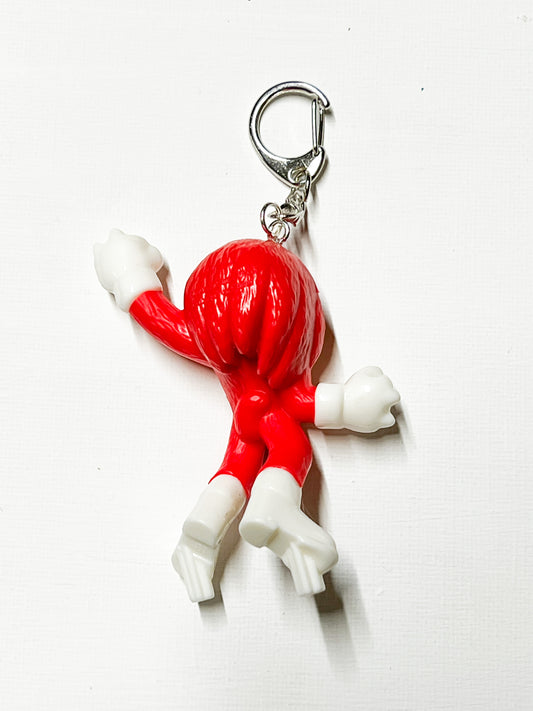 Upcycled Red Hero Keychain – Playful Bag Charm