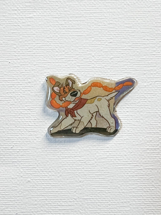 Upcycled Sly Dog Handmade Pin – Recycled Storybook Pin – Book Page Art Pin – Small Batch Resin B Grade