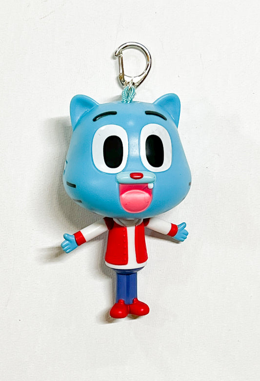 Blue Cartoon Cat Upcycled Toy Keychain