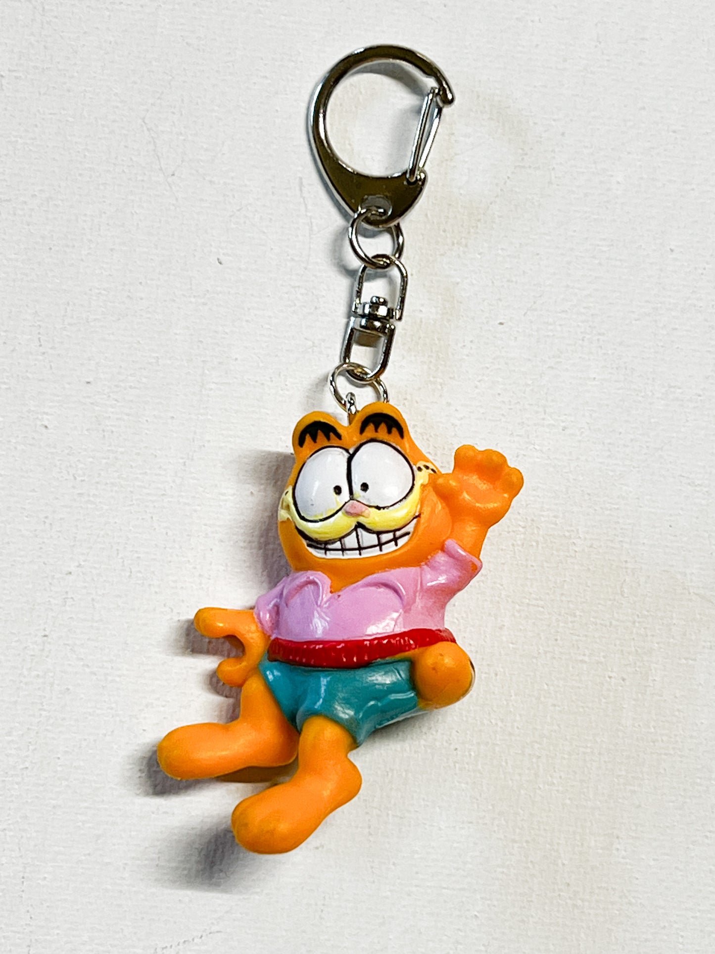 Upcycled Lazy Cat-Inspired Keychain – Handmade Eco-Friendly Character Charm