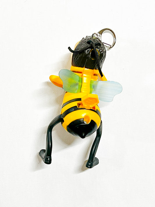 Yellow Bee Character Upcycled Toy Keychain