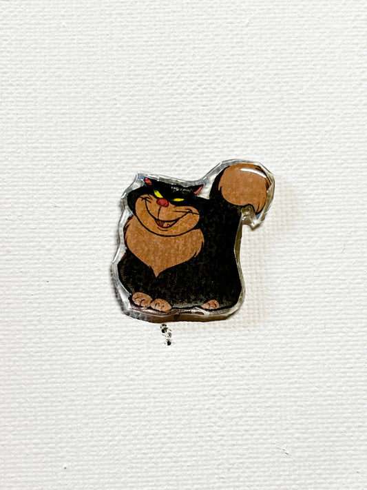 Upcycled Sneaky Black Cat Handmade Pin – Recycled Storybook Pin – Book Page Art Pin – Small Batch Resin