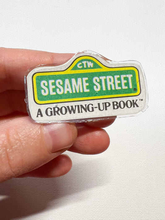 Upcycled Street Sign Handmade Pin – Recycled Storybook Pin – Book Page Art Pin – Small Batch Resin B Grade