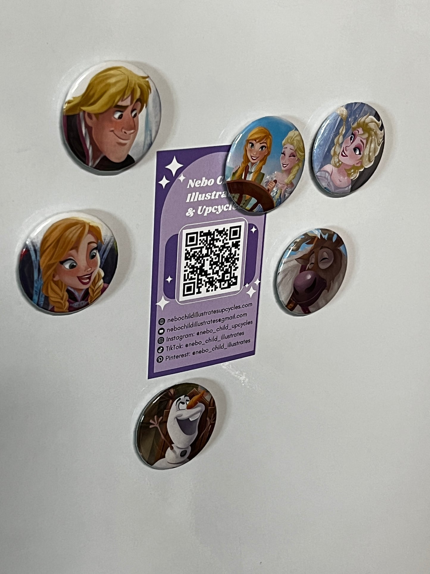 Ice Princess Inspired Magnet Set – Upcycled Handmade Magnets