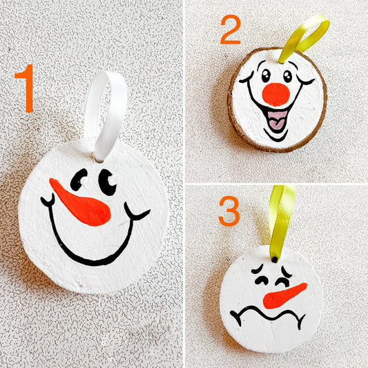 Snowman Face Handmade Christmas Ornaments Versions 1 - 3