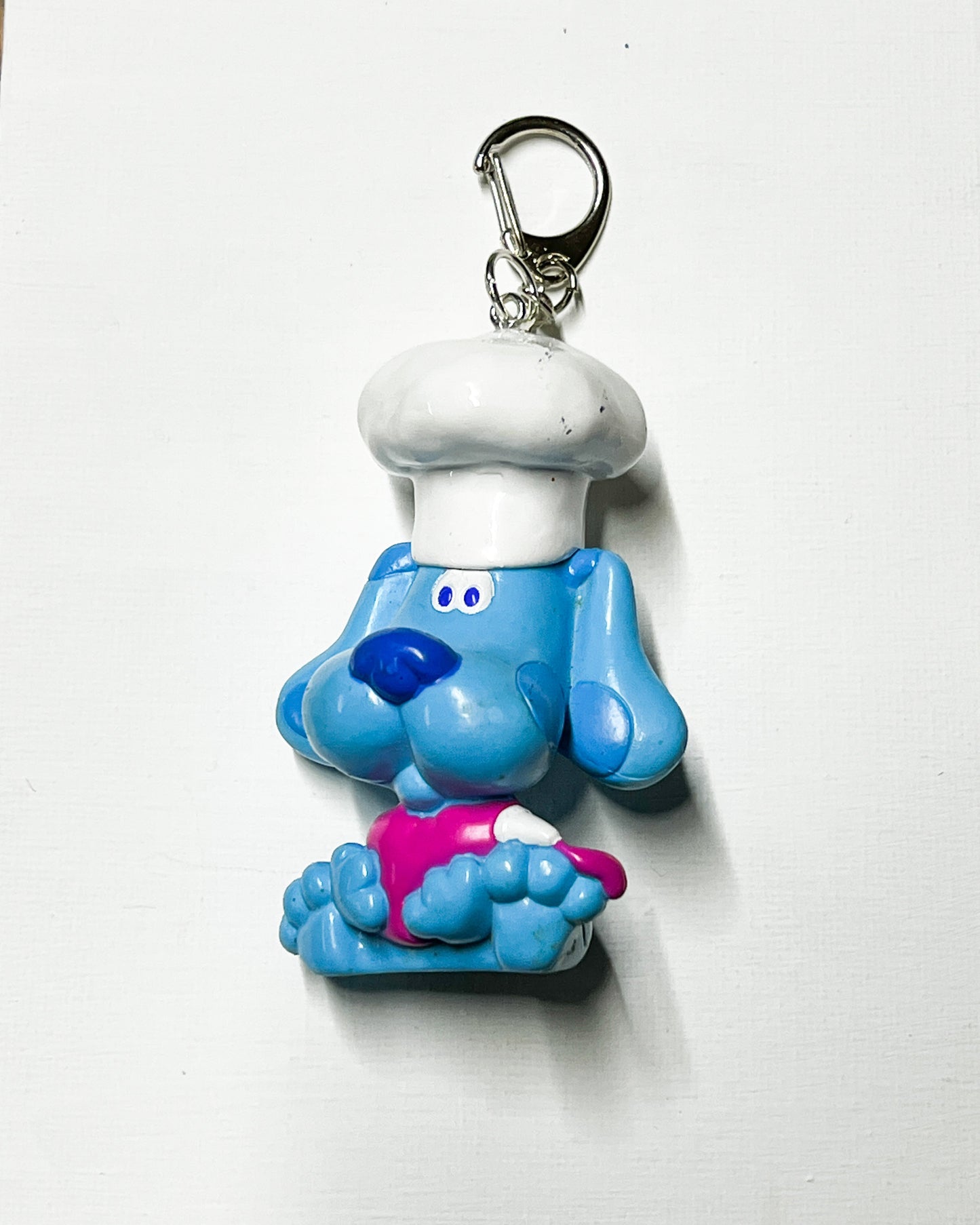 Upcycled Blue Puppy Keychain / Bag Charm