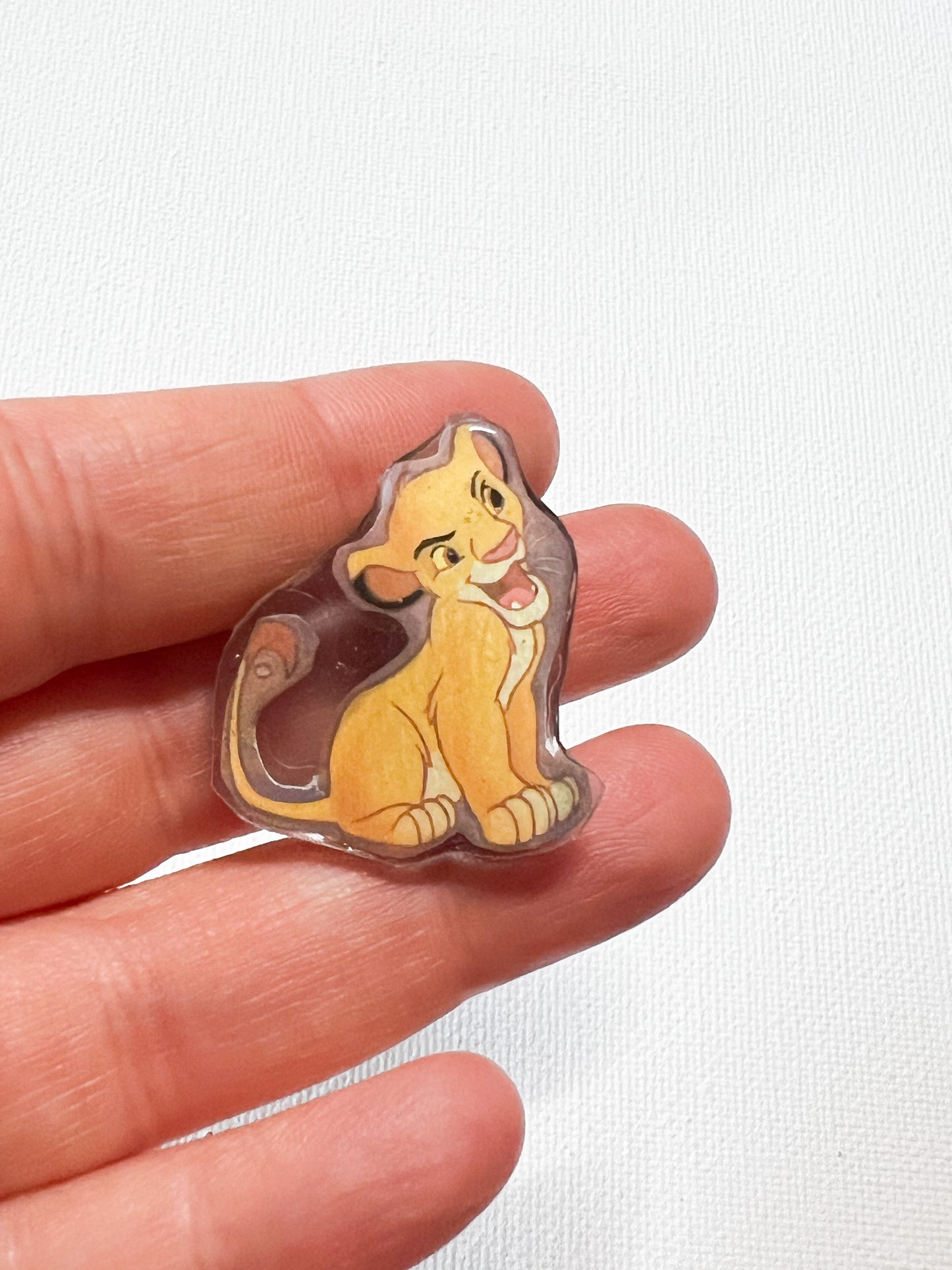 Upcycled Sassy Lion Cub Handmade Pin – Recycled Storybook Pin – Book Page Art Pin – Small Batch Resin Pin B Grade