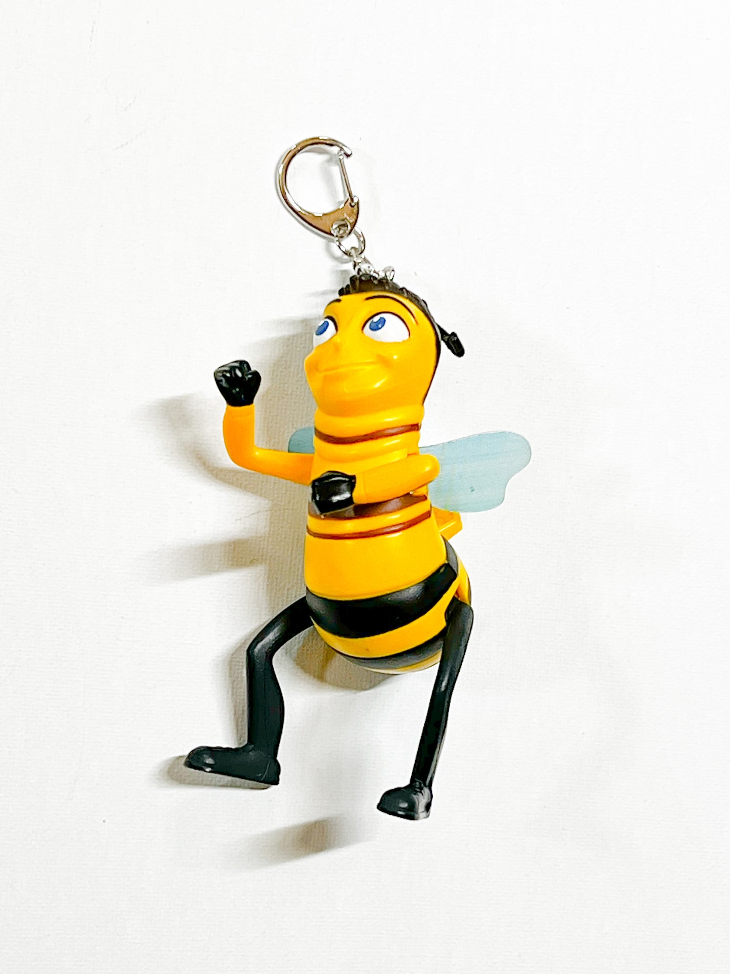 Yellow Bee Character Upcycled Toy Keychain