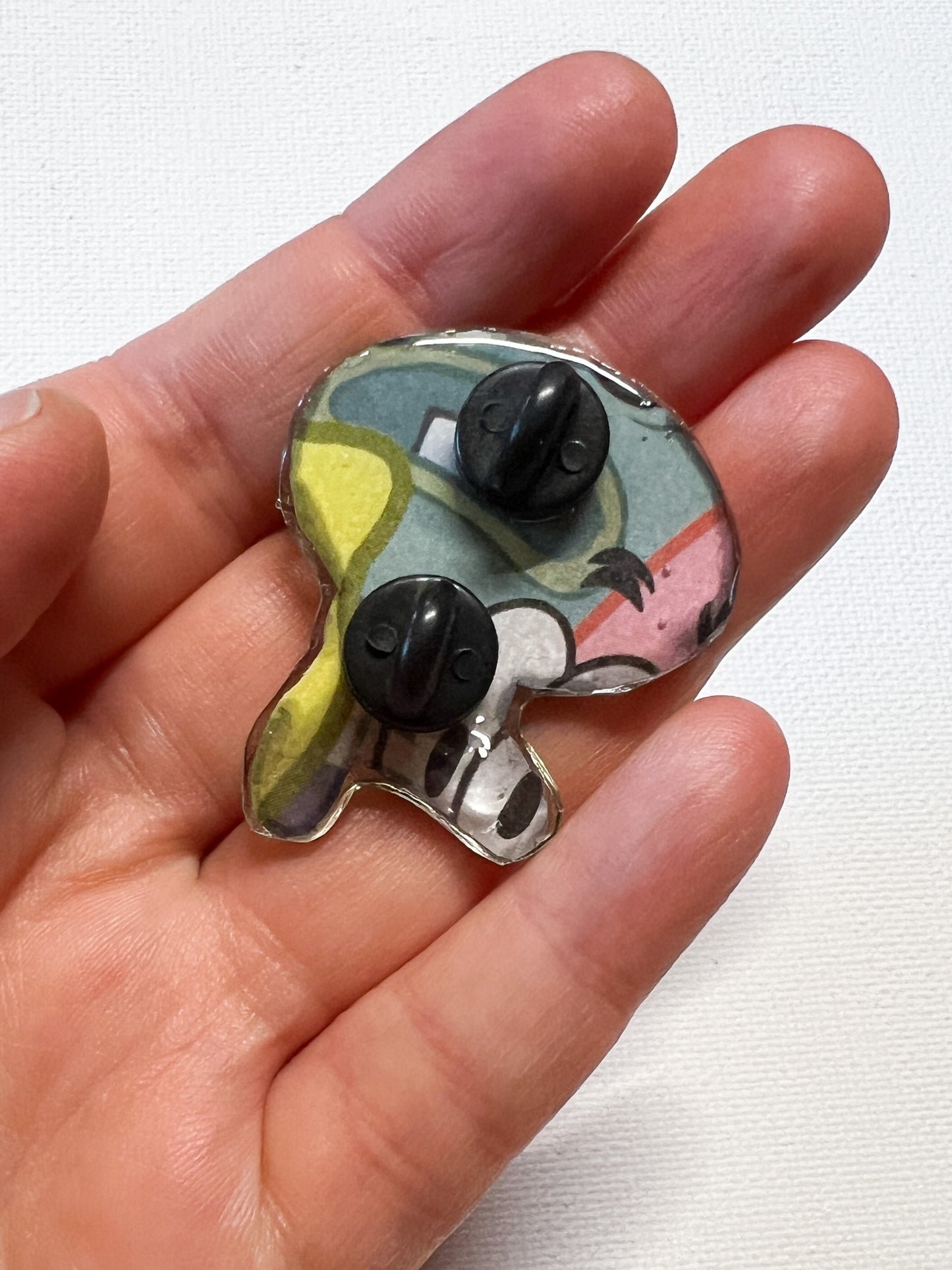 Upcycled Grumpy Squid Handmade Pin – Recycled Storybook Pin – Book Page Art Pin – Small Batch Resin B Grade