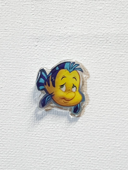 Upcycled Cute Blue and Yellow Fish Handmade Pin – Recycled Storybook Pin – Book Page Art Pin – Small Batch Resin B Grade