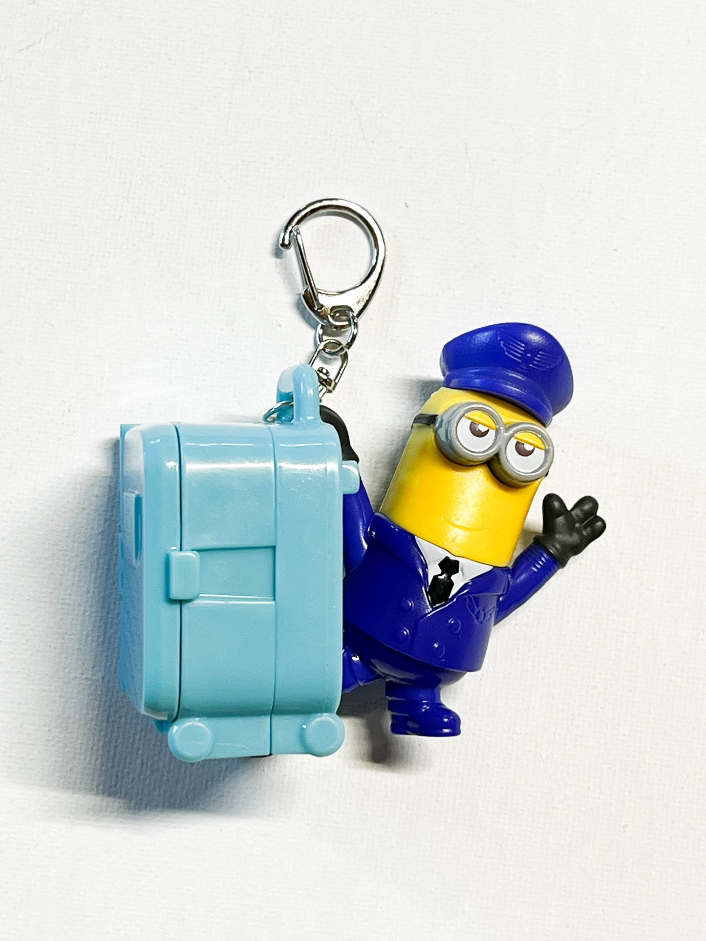 Upcycled Yellow Pilot-Inspired Character Keychain – Handmade Eco-Friendly Charm