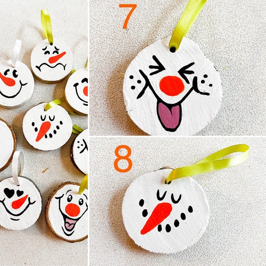 Snowman Hand Painted Christmas Ornaments (Verison 7-8)