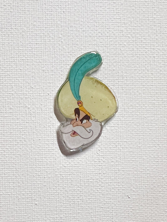 Upcycled Sultan Handmade Pin – Recycled Storybook Pin – Book Page Art Pin – Small Batch Resin B Grade