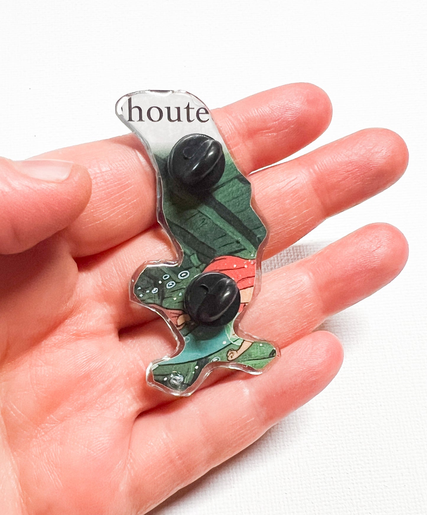 Upcycled Seagull with Fork Handmade Pin – Recycled Storybook Pin – Book Page Art Pin – Small Batch Resin