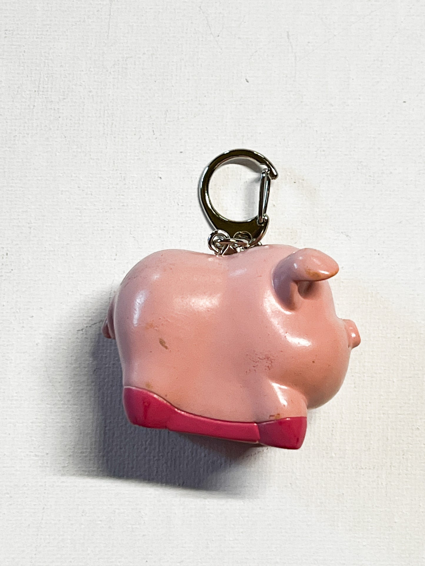 Upcycled Kawaii Pig Toy Keychain