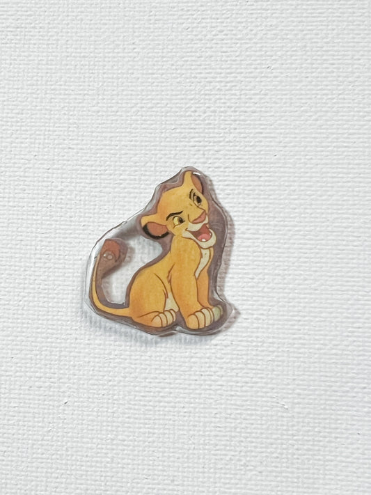 Upcycled Sassy Lion Cub Handmade Pin – Recycled Storybook Pin – Book Page Art Pin – Small Batch Resin Pin B Grade