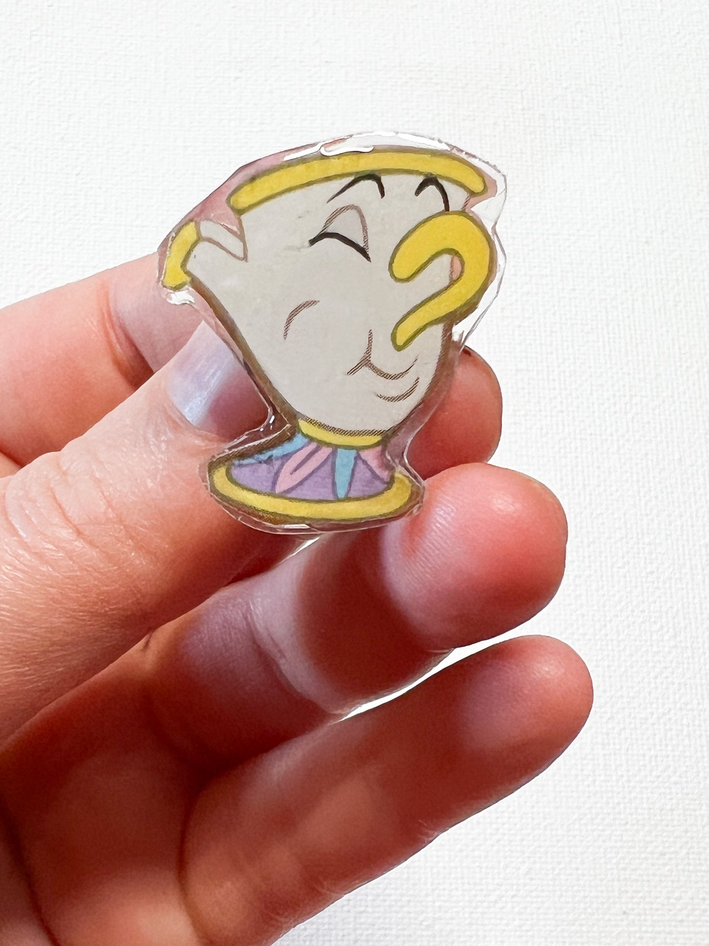 Upcycled Tea Cup Handmade Pin – Recycled Storybook Pin – Book Page Art Pin – Small Batch Resin