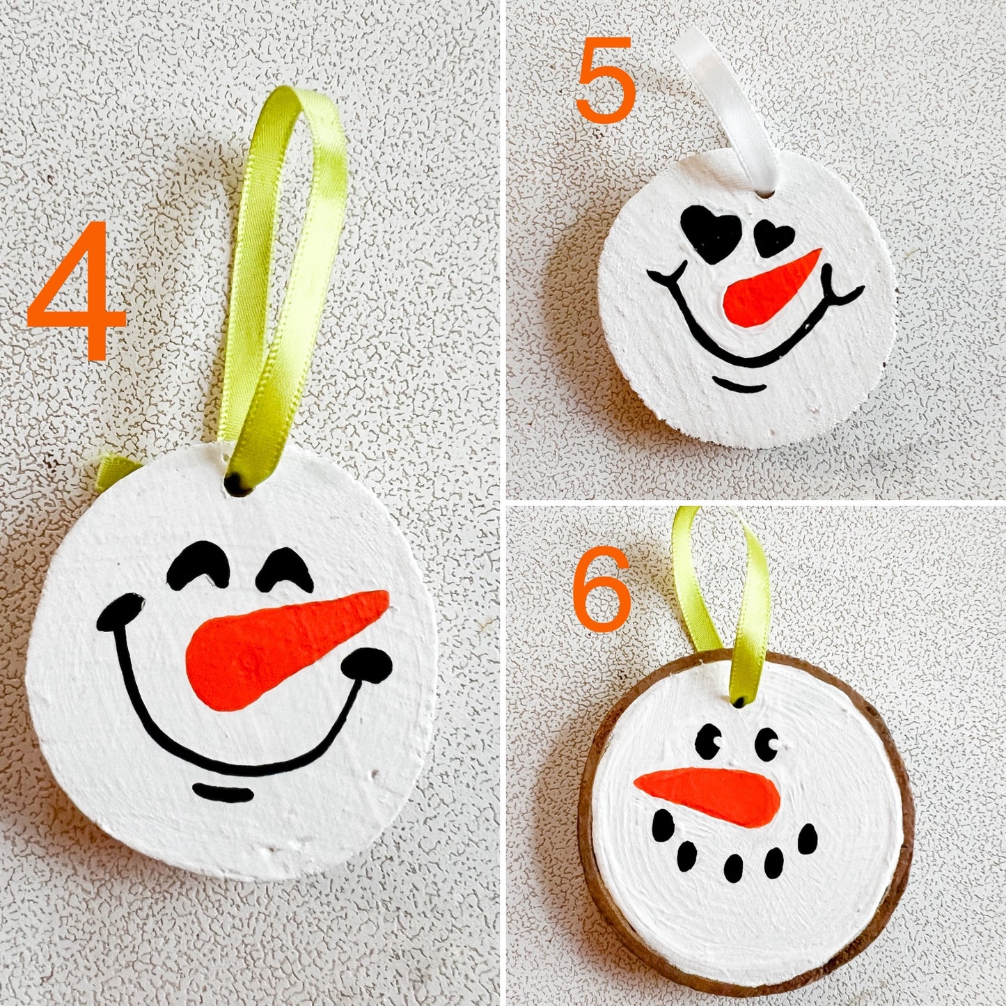 Snowman Hand Painted Christmas Ornament (Version 4-6)