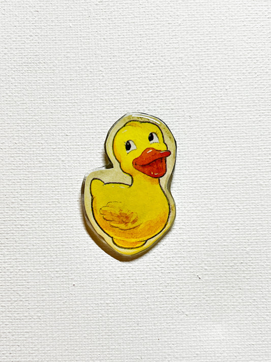 Upcycled Duckie Handmade Pin – Recycled Storybook Pin – Book Page Art Pin – Small Batch Resin