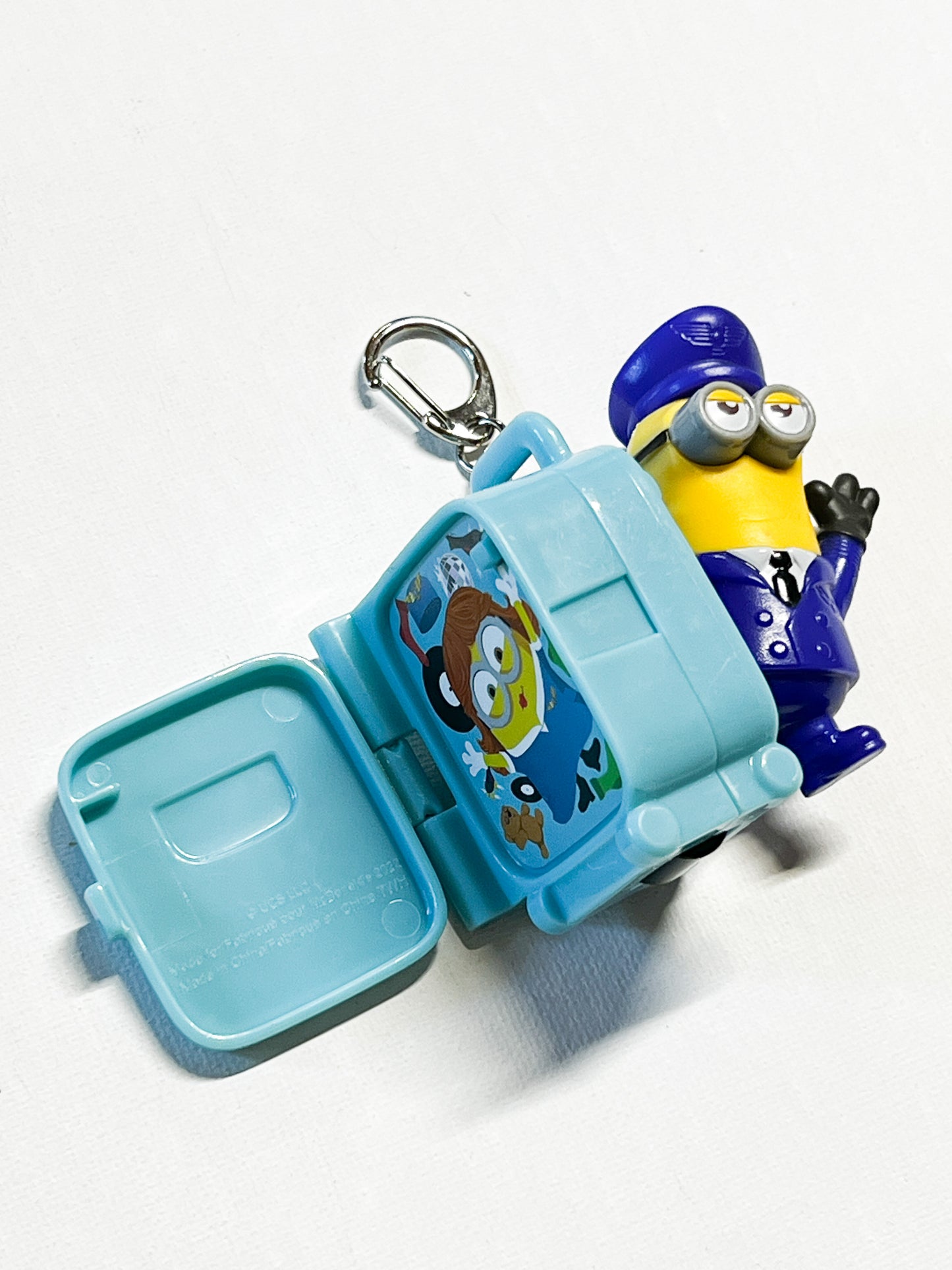 Upcycled Yellow Pilot-Inspired Character Keychain – Handmade Eco-Friendly Charm
