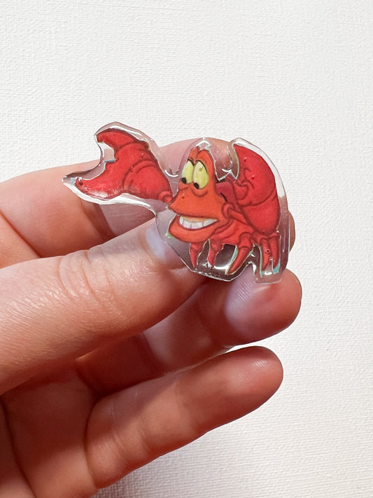 Upcycled Crab Handmade Pin – Recycled Storybook Pin – Book Page Art Pin – Small Batch Resin B Grade