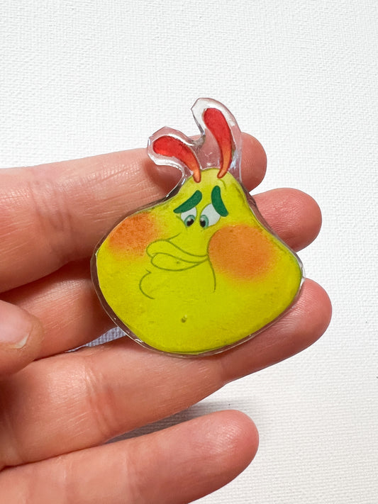 Upcycled Bug Face Handmade Pin – Recycled Storybook Pin – Book Page Art Pin – Small Batch Resin B Grade